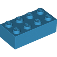Lego kostka (kostička) 2x4, azurová tmavá (4655172)
